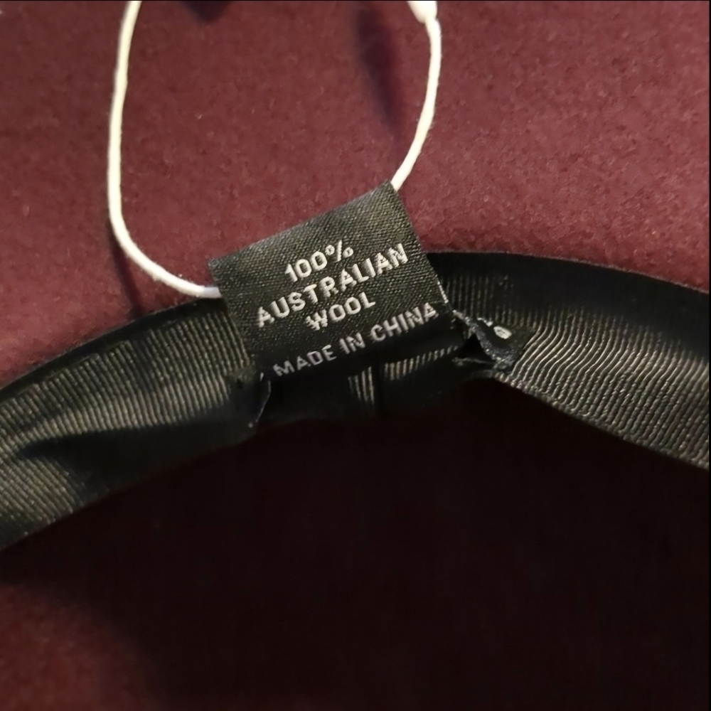 NWT 'Ace of Something' Australia Burgundy Wool Wide Brim Hat - M - Picture 2 of 6
